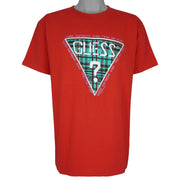 Guess - Mad For Plaid Single Stitch T-Shirt 1989 Large Vintage Retro