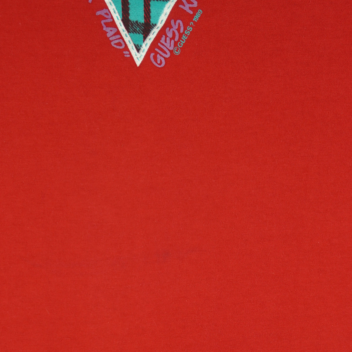 Guess - Mad For Plaid Single Stitch T-Shirt 1989 Large Vintage Retro