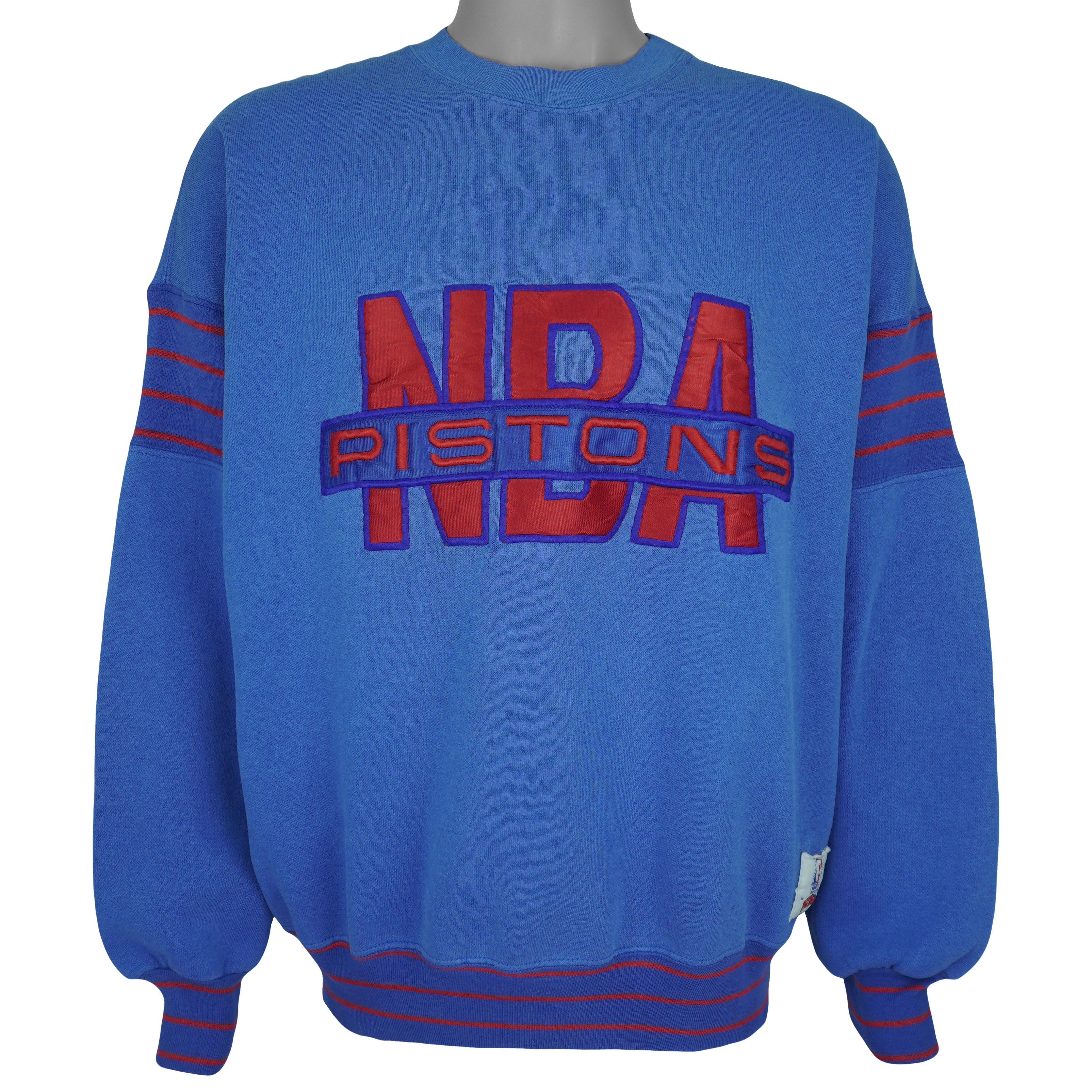 NBA (Nutmeg) - Detroit Pistons Crew Neck Sweatshirt 1990s Large Vintage Retro Basketball