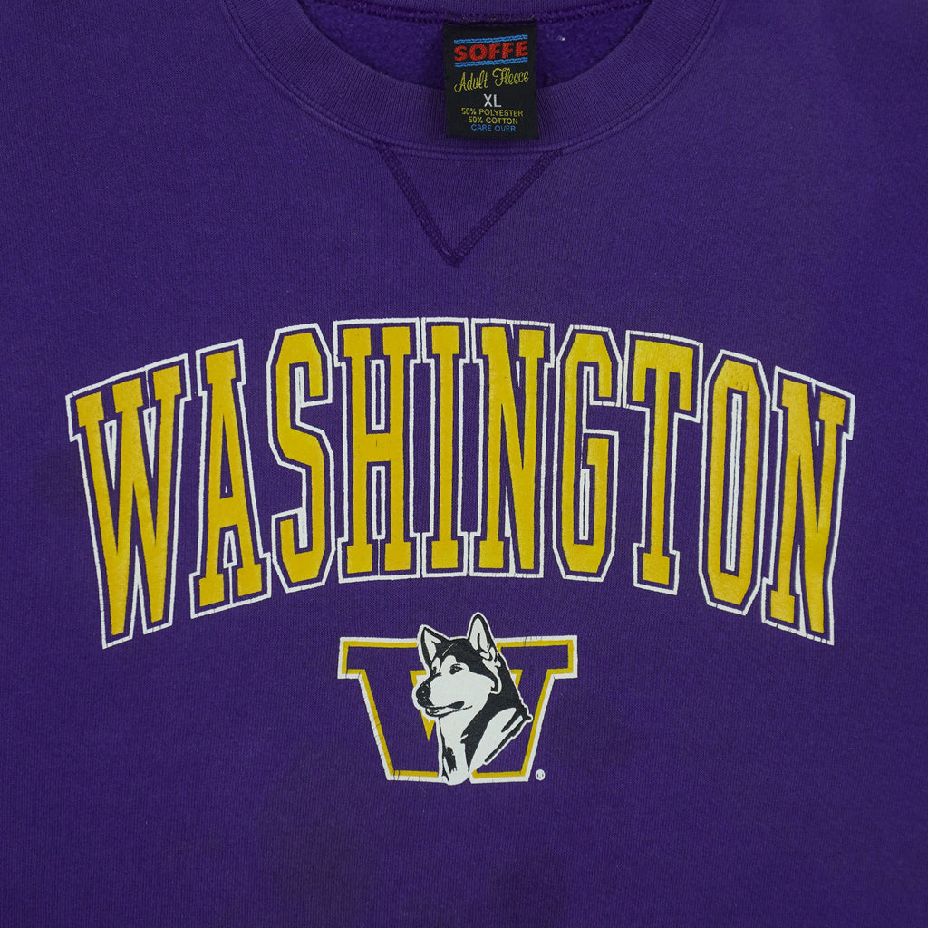 NCAA (Soffe) - Washington Huskies Crew Neck Sweatshirt 1990s X-Large Vintage Retro