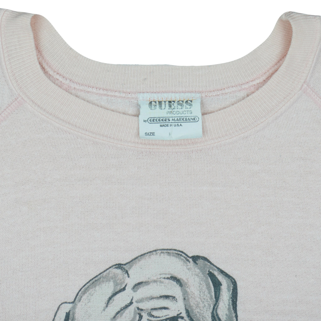 Guess - USA Puppies Spell-Out Crew Neck Sweatshirt 1987 Medium Vintage Retro