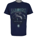 MLB (True Fan) - Seattle Mariners Helmet T-Shirt 2002 Medium Vintage Retro Baseball