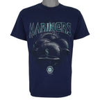 MLB (True Fan) - Seattle Mariners Helmet T-Shirt 2002 Medium Vintage Retro Baseball