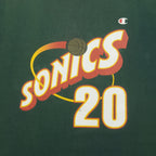 Vintage Champion (NBA) - Seattle SuperSonics Gary Payton No. 20 T-Shirt 1990s Large in green