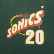 Vintage Champion (NBA) - Seattle SuperSonics Gary Payton No. 20 T-Shirt 1990s Large in green
