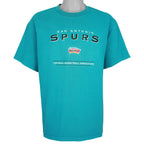 NBA (Lee Sport) - San Antonio Spurs Embroidered T-Shirt 1990s Large Vintage Retro Basketball