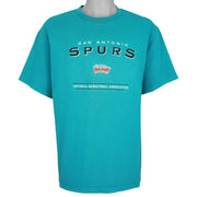 NBA (Lee Sport) - San Antonio Spurs Embroidered T-Shirt 1990s Large Vintage Retro Basketball