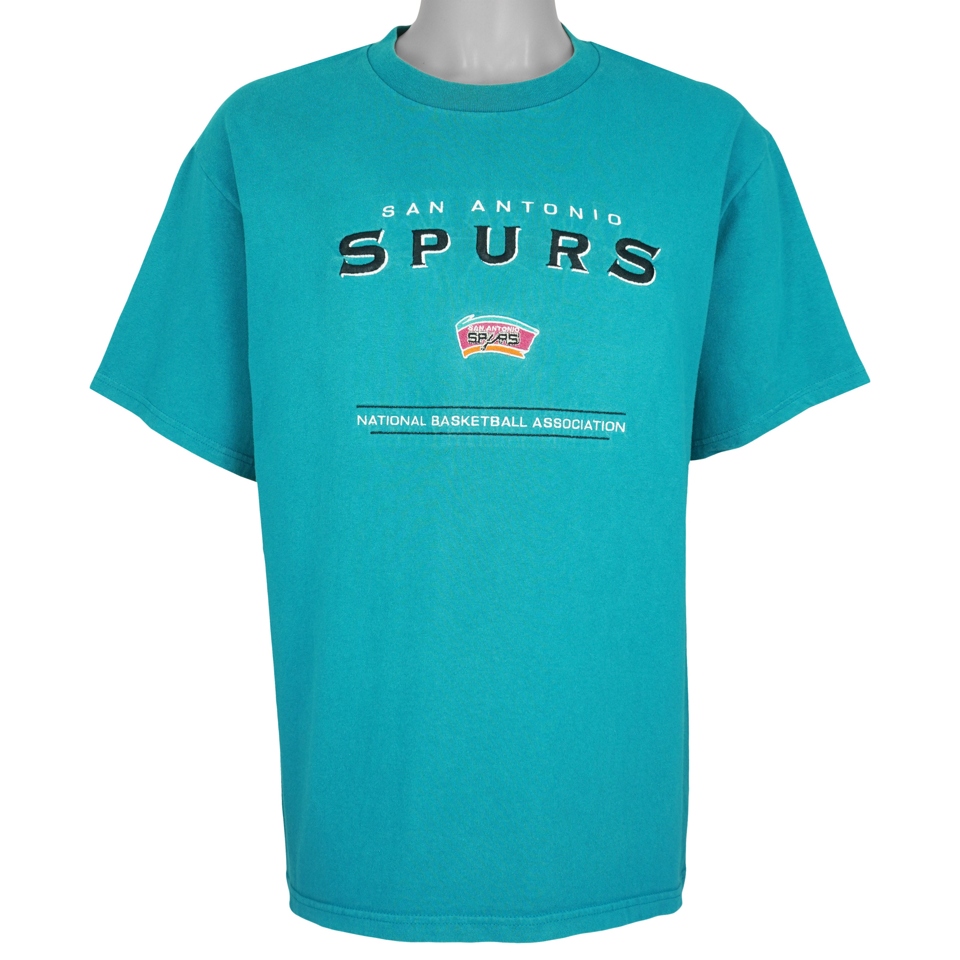 NBA (Lee Sport) - San Antonio Spurs Embroidered T-Shirt 1990s Large Vintage Retro Basketball