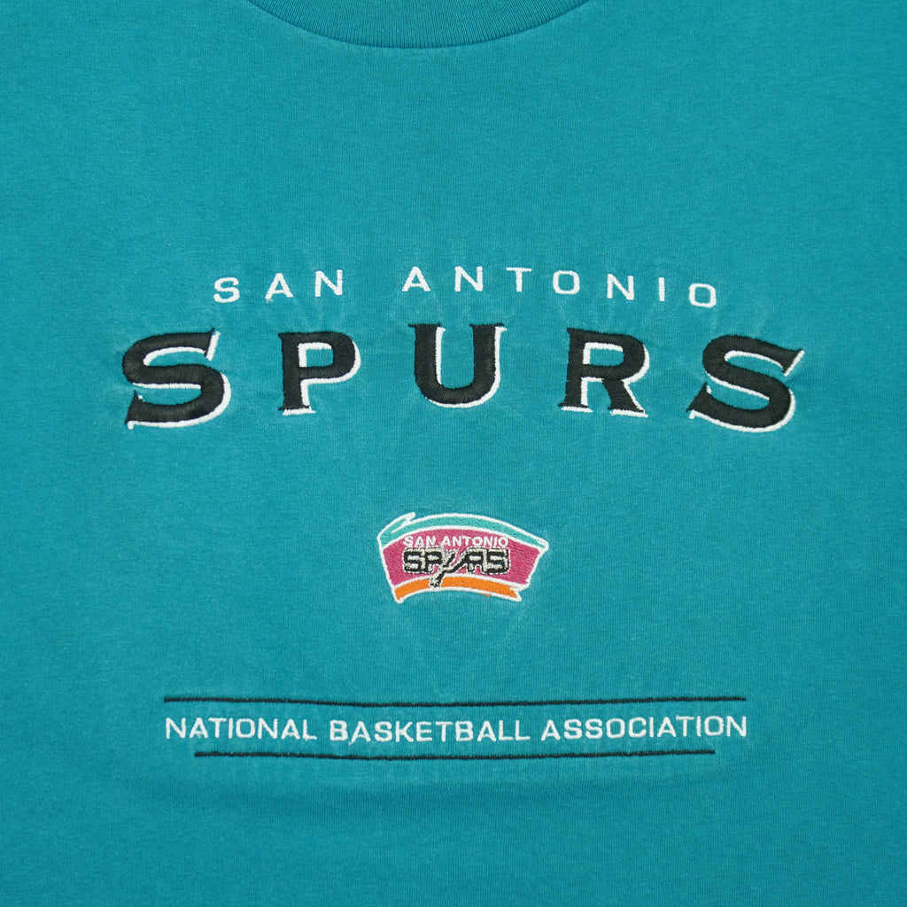 NBA (Lee Sport) - San Antonio Spurs Embroidered T-Shirt 1990s Large Vintage Retro Basketball
