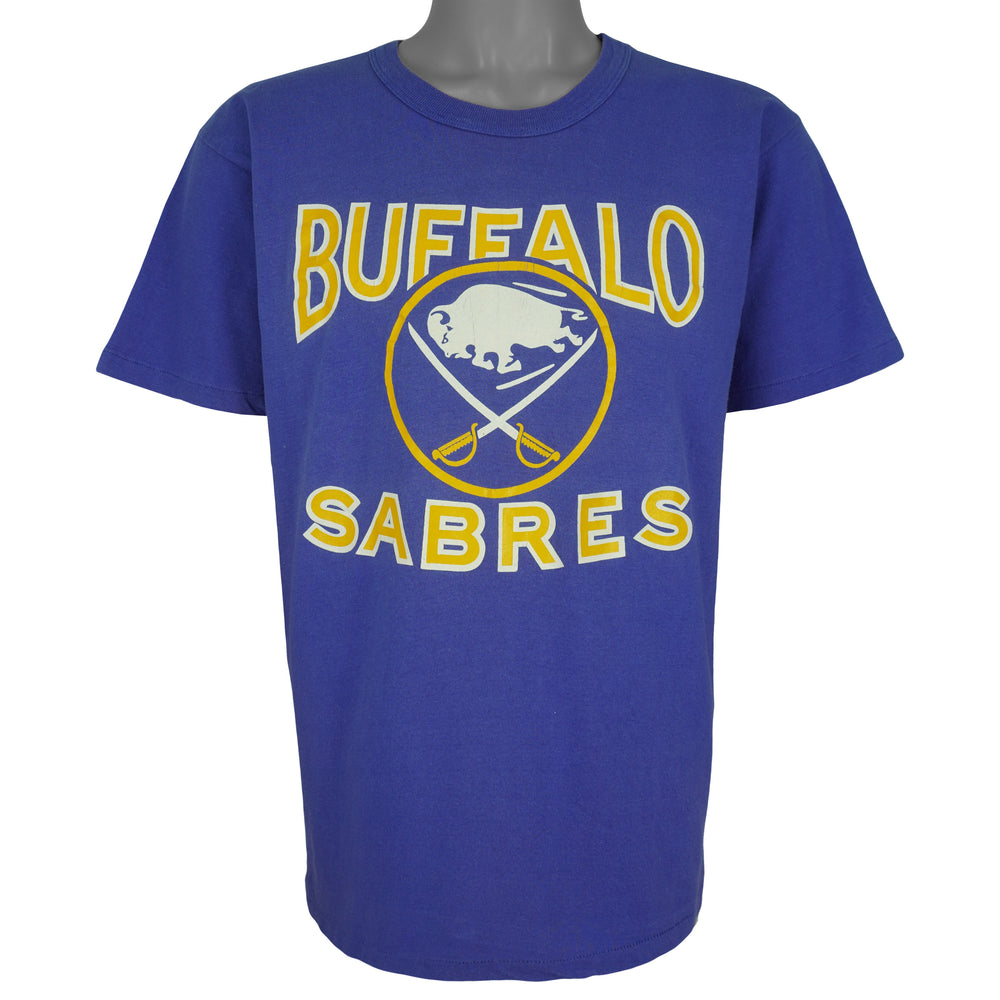 Starter (NHL) - Blue Buffalo Bills Big Logo T-Shirt 1990s X-Large Vintage Retro Hockey