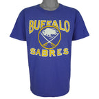 Starter (NHL) - Blue Buffalo Bills Big Logo T-Shirt 1990s X-Large Vintage Retro Hockey