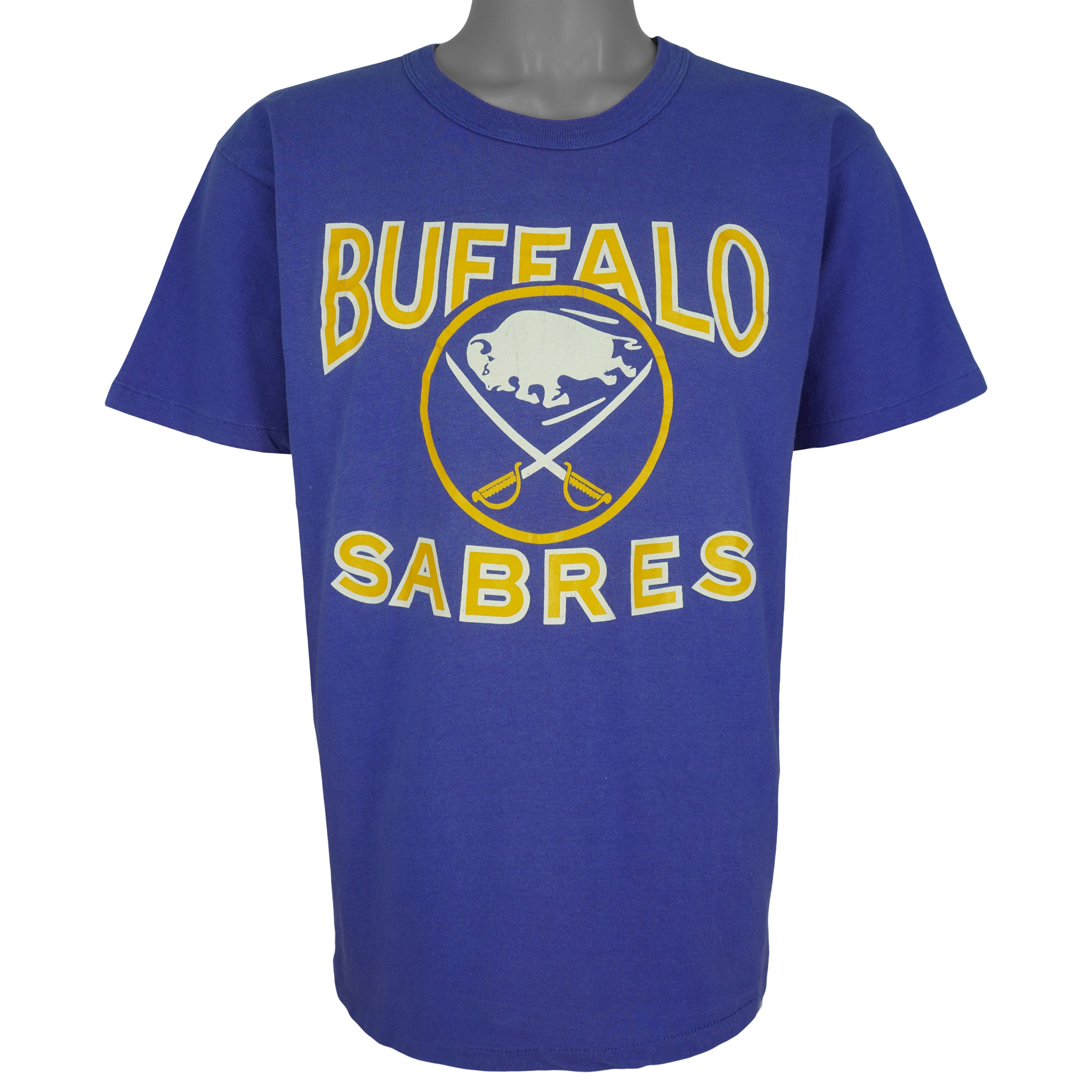 Starter (NHL) - Blue Buffalo Bills Big Logo T-Shirt 1990s X-Large Vintage Retro Hockey