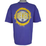 MLB (Sunburst) - Milwaukee Brewers Roll Up Sleeves T-Shirt 1993 Large Vintage Retro Baseball