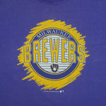 MLB (Sunburst) - Milwaukee Brewers Roll Up Sleeves T-Shirt 1993 Large Vintage Retro Baseball