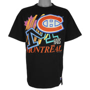 NHL (Softwear) - Montreal Canadiens Hockey T-Shirt 1990 Large Small Vintage Retro Hockey