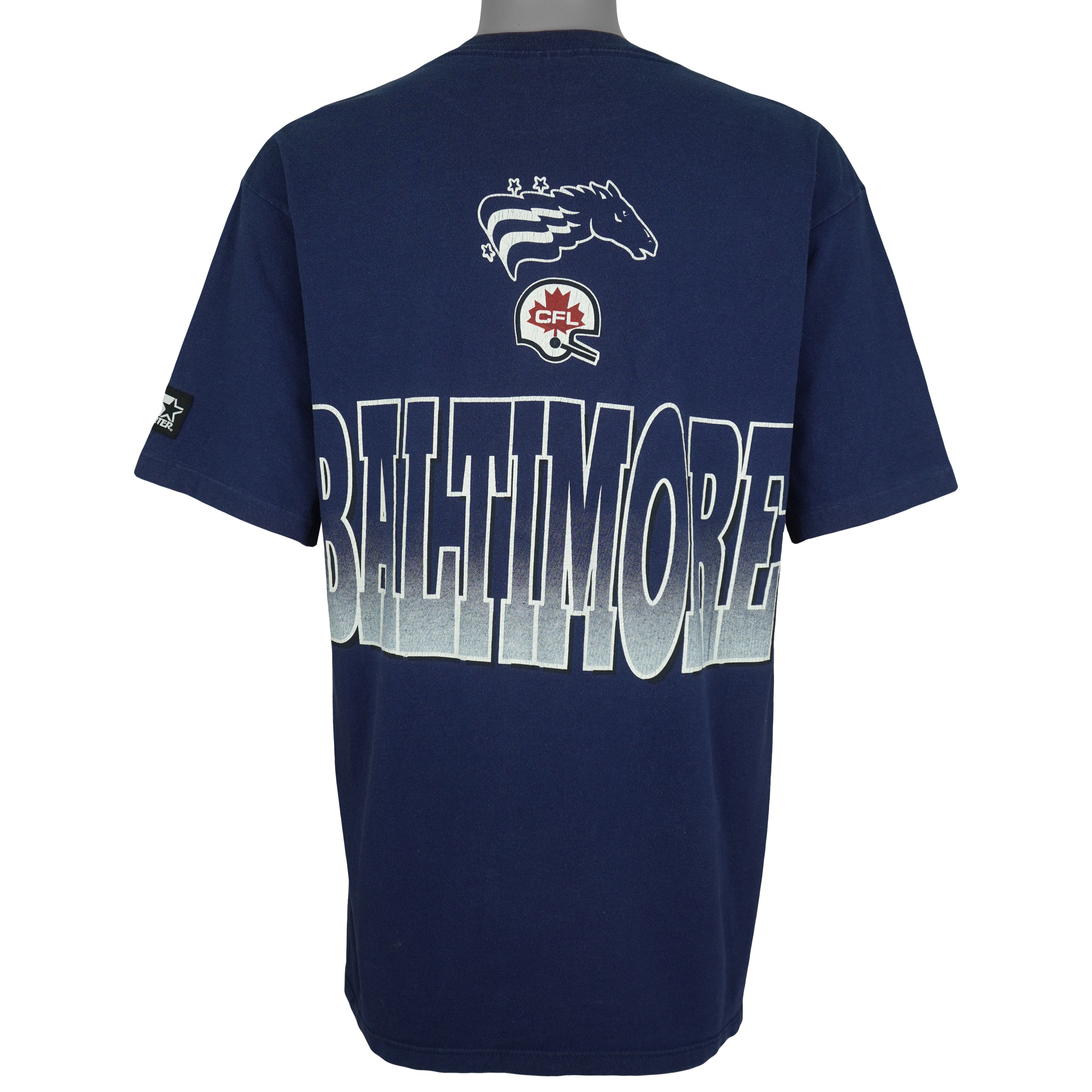 Starter (CFL)- Baltimore Stallions Big Logo T-Shirt 1994 Large Vintage Retro Football