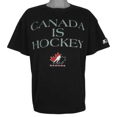 Starter - Canada Is Hockey T-Shirt 1990s Large