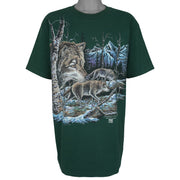 Vintage (Stand Out) - Wolf Animal Print T-Shirt 1995 Large Vintage Retro