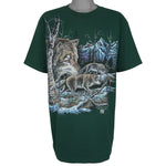 Vintage (Stand Out) - Wolf Animal Print T-Shirt 1995 Large