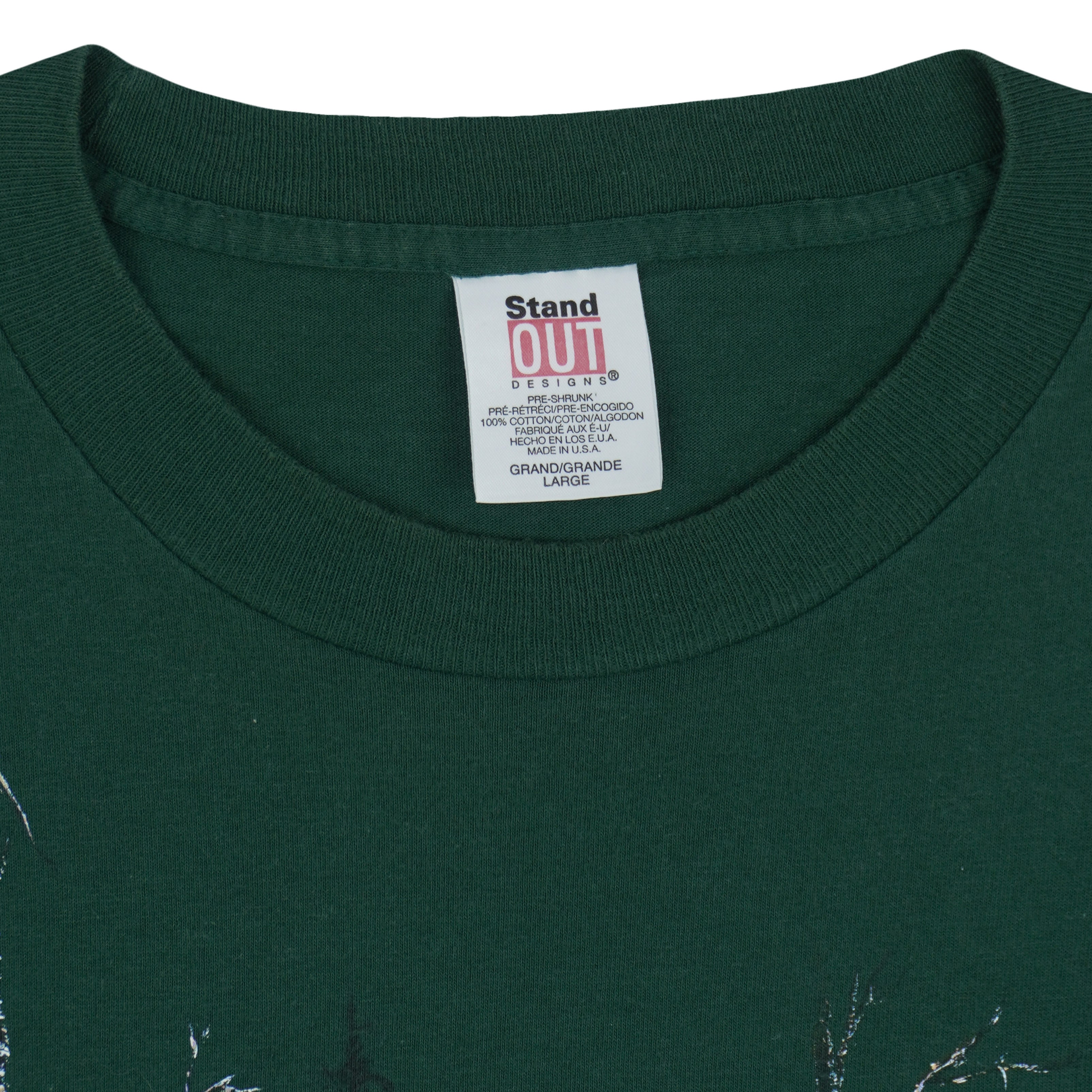Vintage (Stand Out) - Wolf Animal Print T-Shirt 1995 Large Vintage Retro