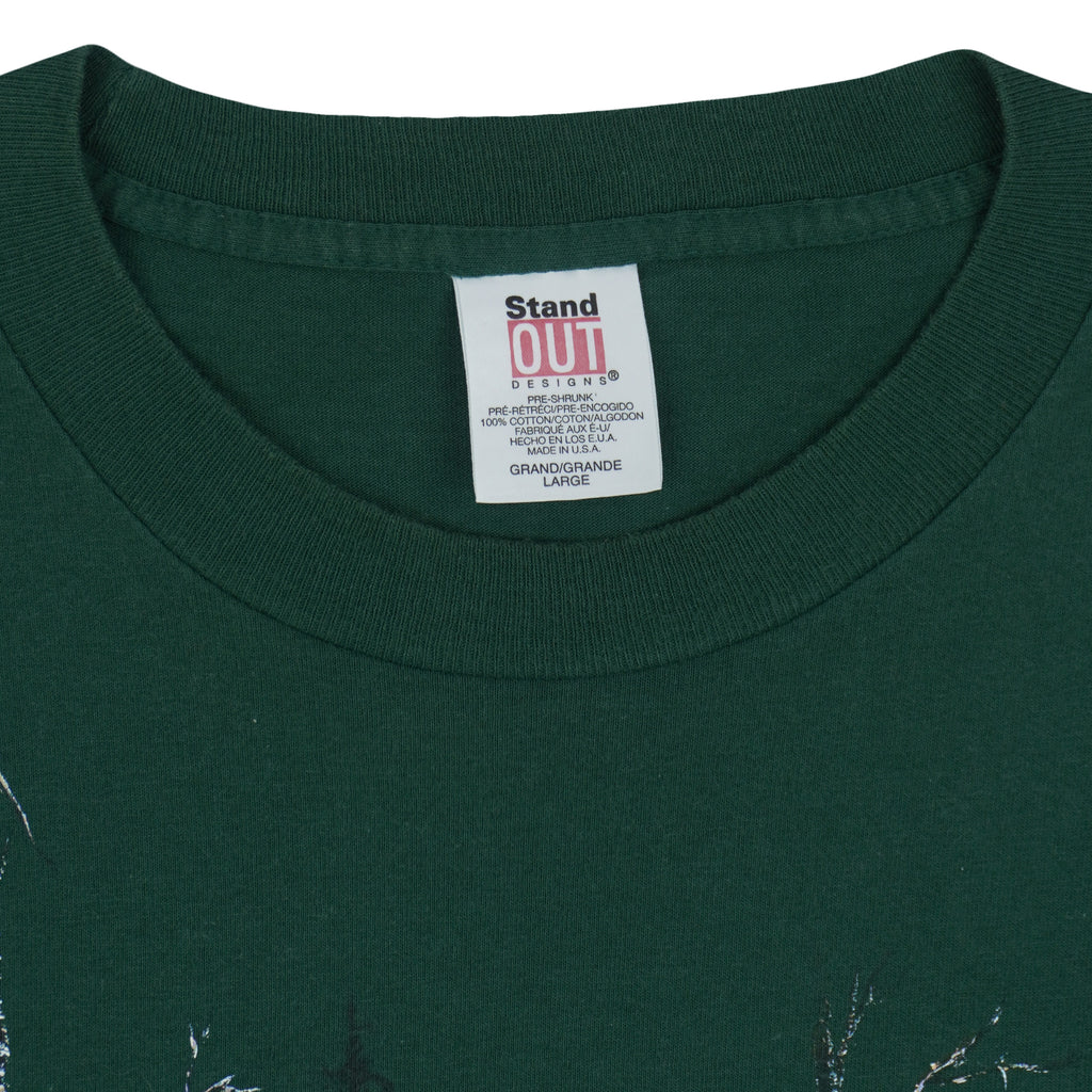 Vintage (Stand Out) - Wolf Animal Print T-Shirt 1995 Large Vintage Retro