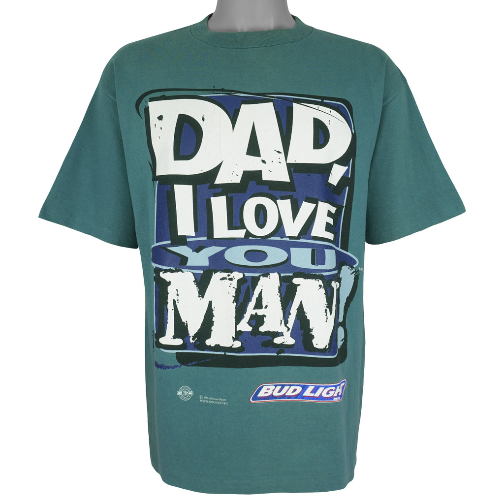 Budweiser (Change's) - Bud Light Dad, I Love You Man T-Shirt 1996 Large Vintage Retro