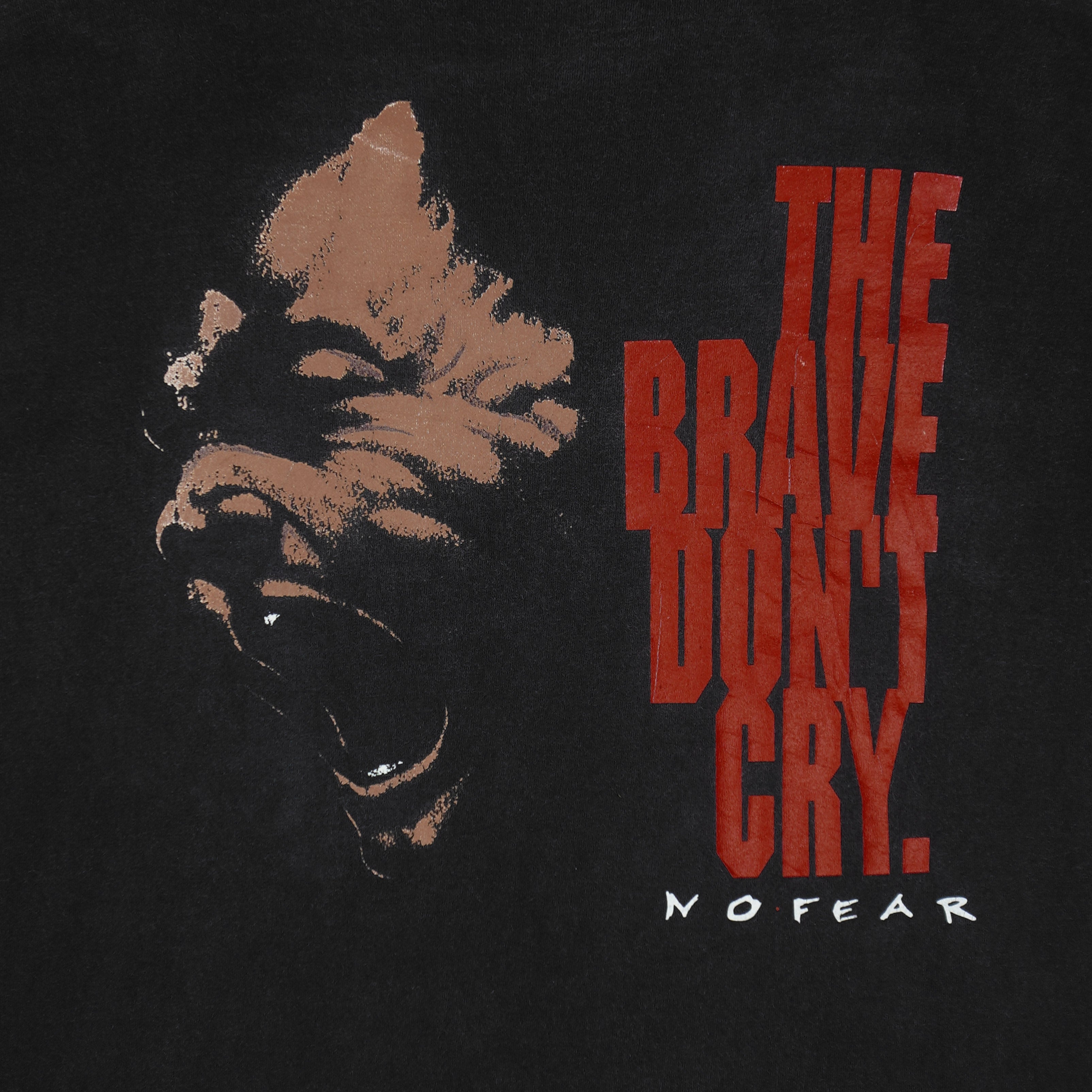 Vintage (No Fear) - The Brave Don’t Cry T-Shirt 1990s X-Large Vintage Retro