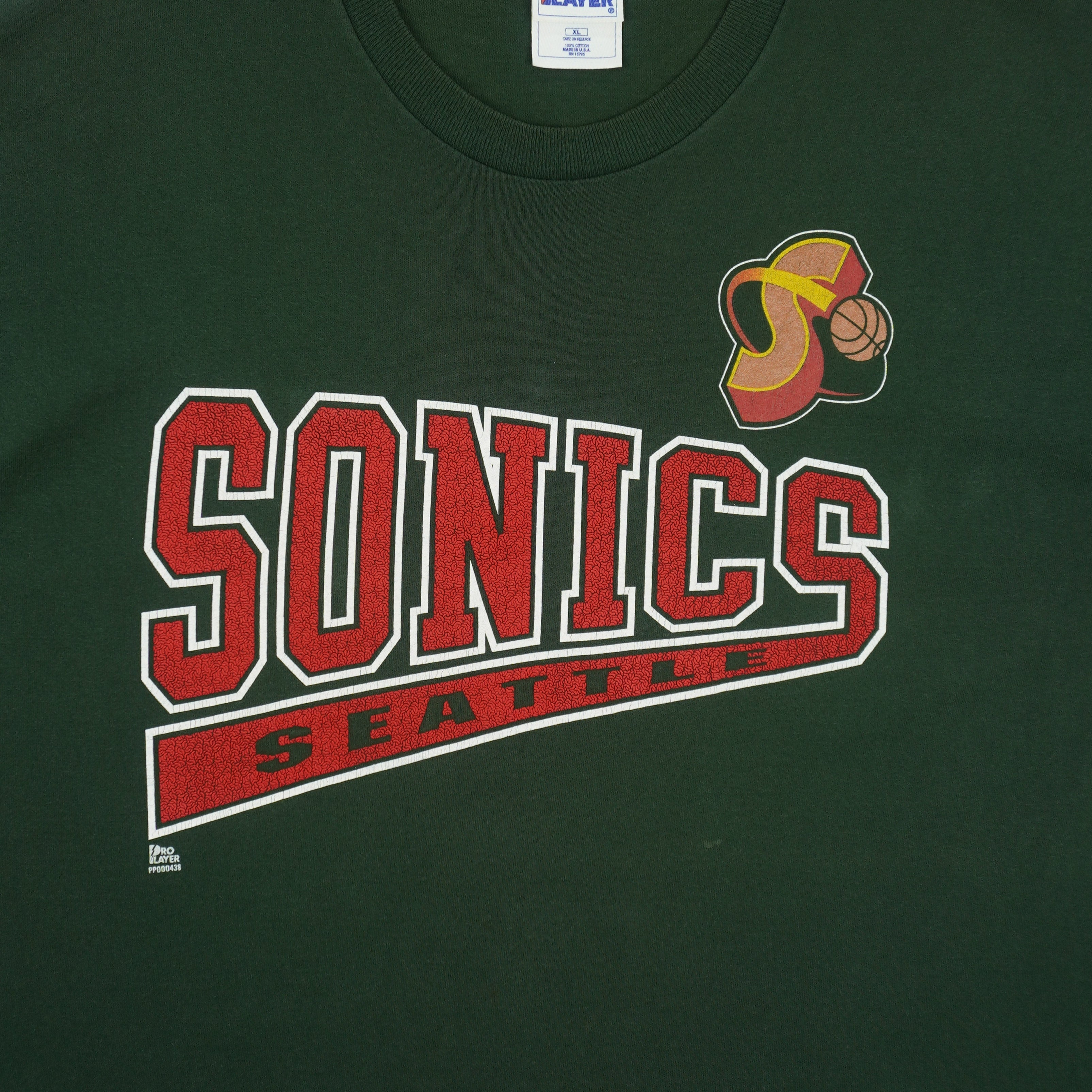 Vintage NBA (Pro Player) - Seattle SuperSonics T-Shirt 1990s X-Large in green