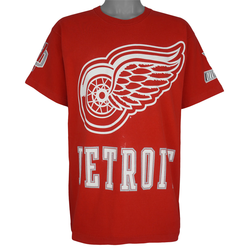 NHL (Pro Player) - Detroit Red Wings Big Logo T-Shirt 1990s Large Vintage Retro Hockey