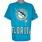MLB (Pro Player) - Florida Marlins Big Logo T-Shirt 1997 Large Vintage Retro Baseball