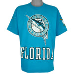 MLB (Pro Player) - Florida Marlins Big Logo T-Shirt 1997 Large Vintage Retro Baseball