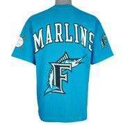 MLB (Pro Player) - Florida Marlins Big Logo T-Shirt 1997 Large Vintage Retro Baseball