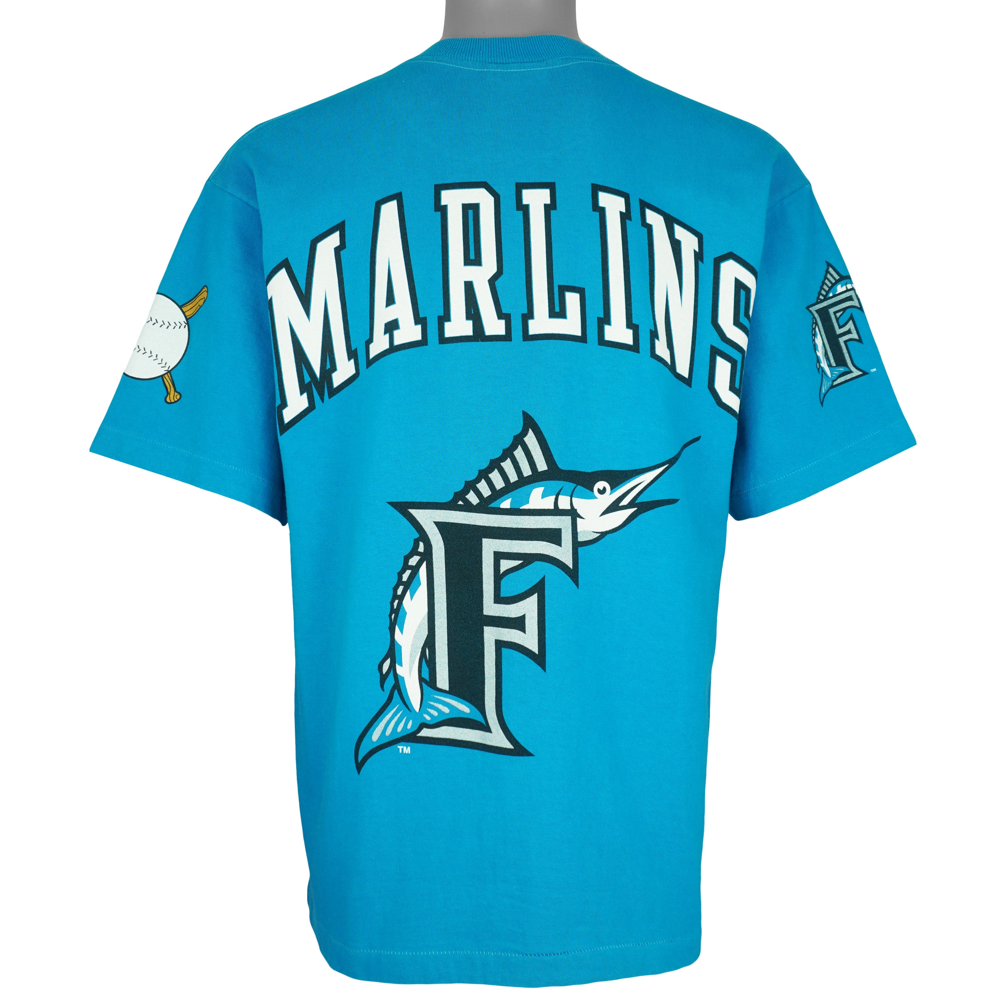 MLB (Pro Player) - Florida Marlins Big Logo T-Shirt 1997 Large Vintage Retro Baseball