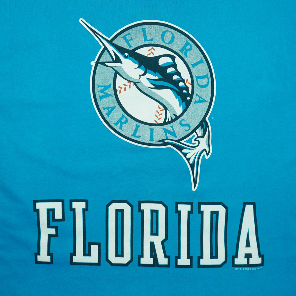 MLB (Pro Player) - Florida Marlins Big Logo T-Shirt 1997 Large Vintage Retro Baseball
