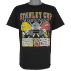 NHL (Tultex) - Stanley Cup Penguins Vs Blackhawks T-Shirt 1992 Large Vintage Retro Hockey