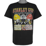 NHL (Tultex) - Stanley Cup Penguins Vs Blackhawks T-Shirt 1992 Large Vintage Retro Hockey