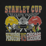 NHL (Tultex) - Stanley Cup Penguins Vs Blackhawks T-Shirt 1992 Large Vintage Retro Hockey