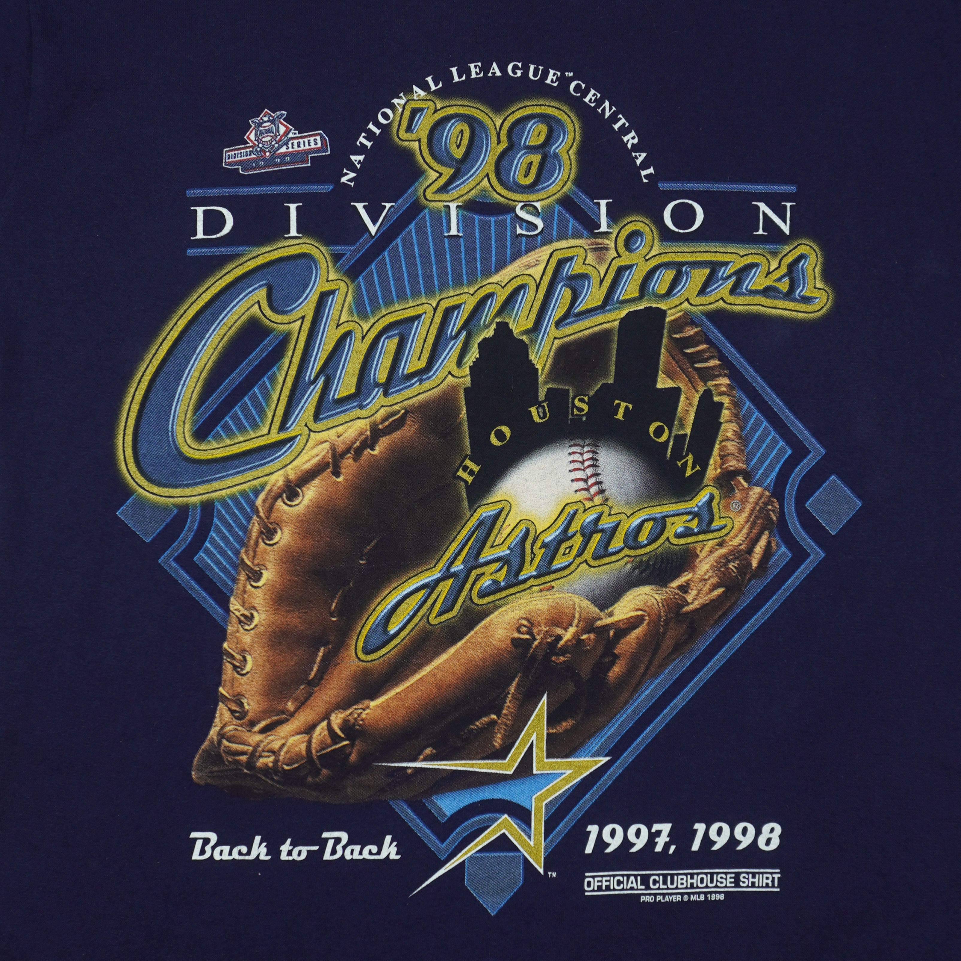 MLB (Pro Player) - Houston Astros Division Champions T-Shirt 1998 Medium Vintage Retro Baseball