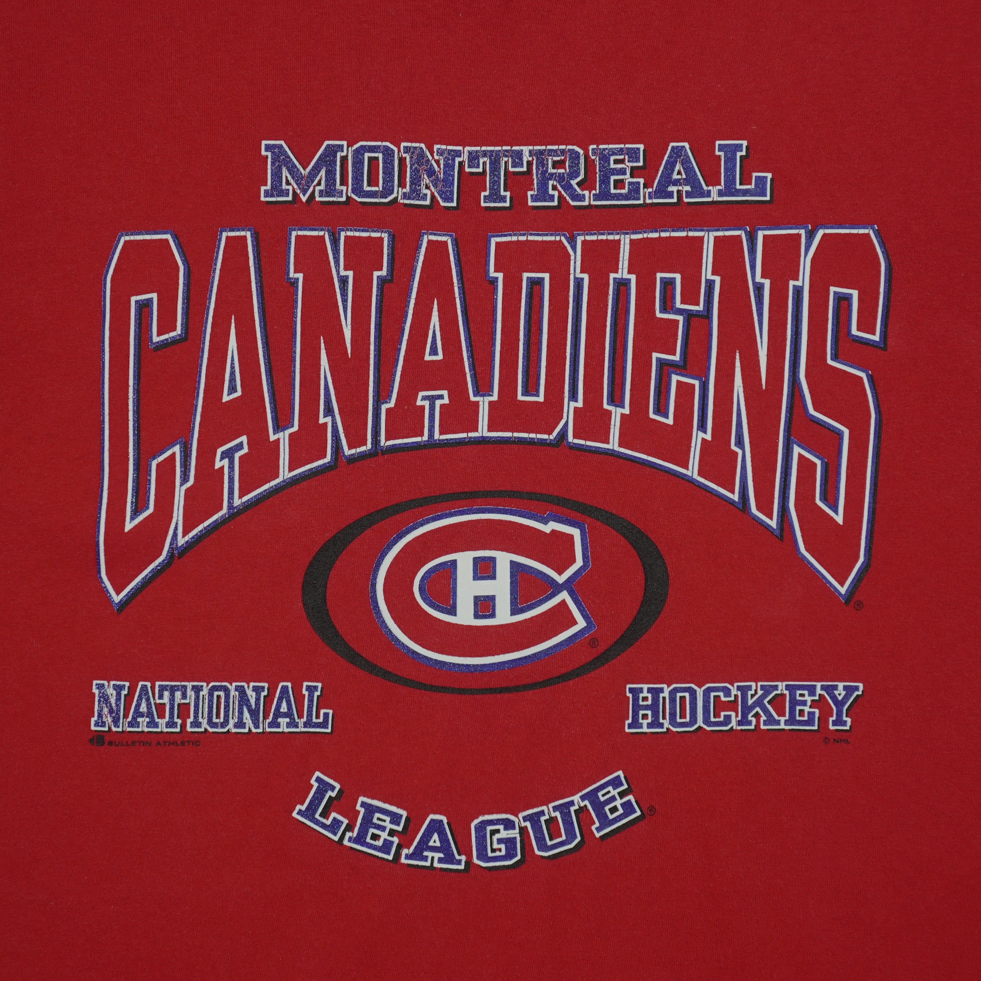 NHL (Bulletin Athletic) - Montreal Canadiens T-Shirt 1990s Large Vintage Retro Hockey