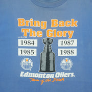 NHL (Waves) - Edmonton Oilers Team Of The Decade Stanley Cup T-Shirt 1990 Large Vintage Retro Hockey