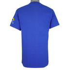 Plain blue back of the long-fitting Rams T-shirt