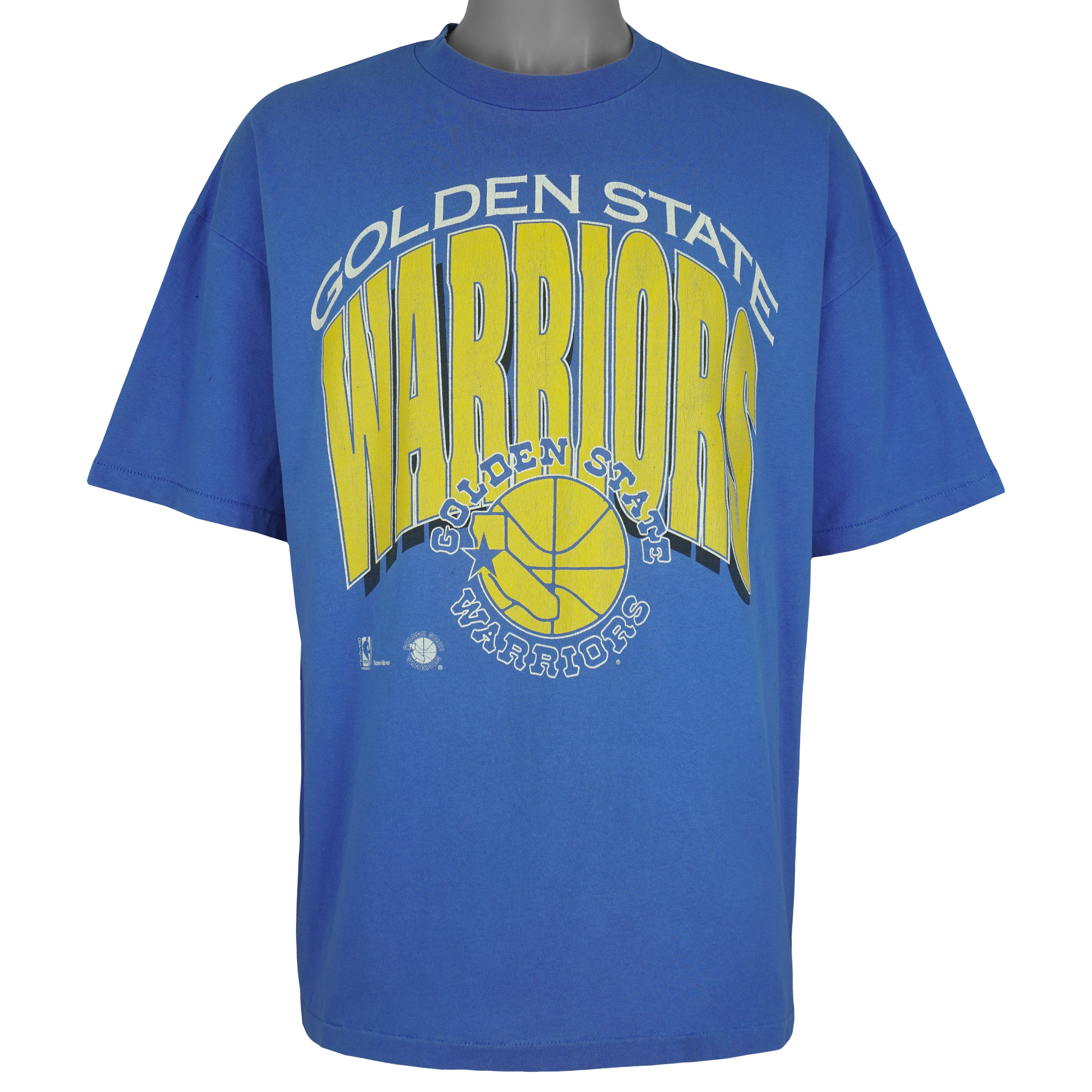 NBA (Hanes) - Golden State Warriors Single Stitch T-Shirt 1990s XX-Large Vintage Retro Basketball