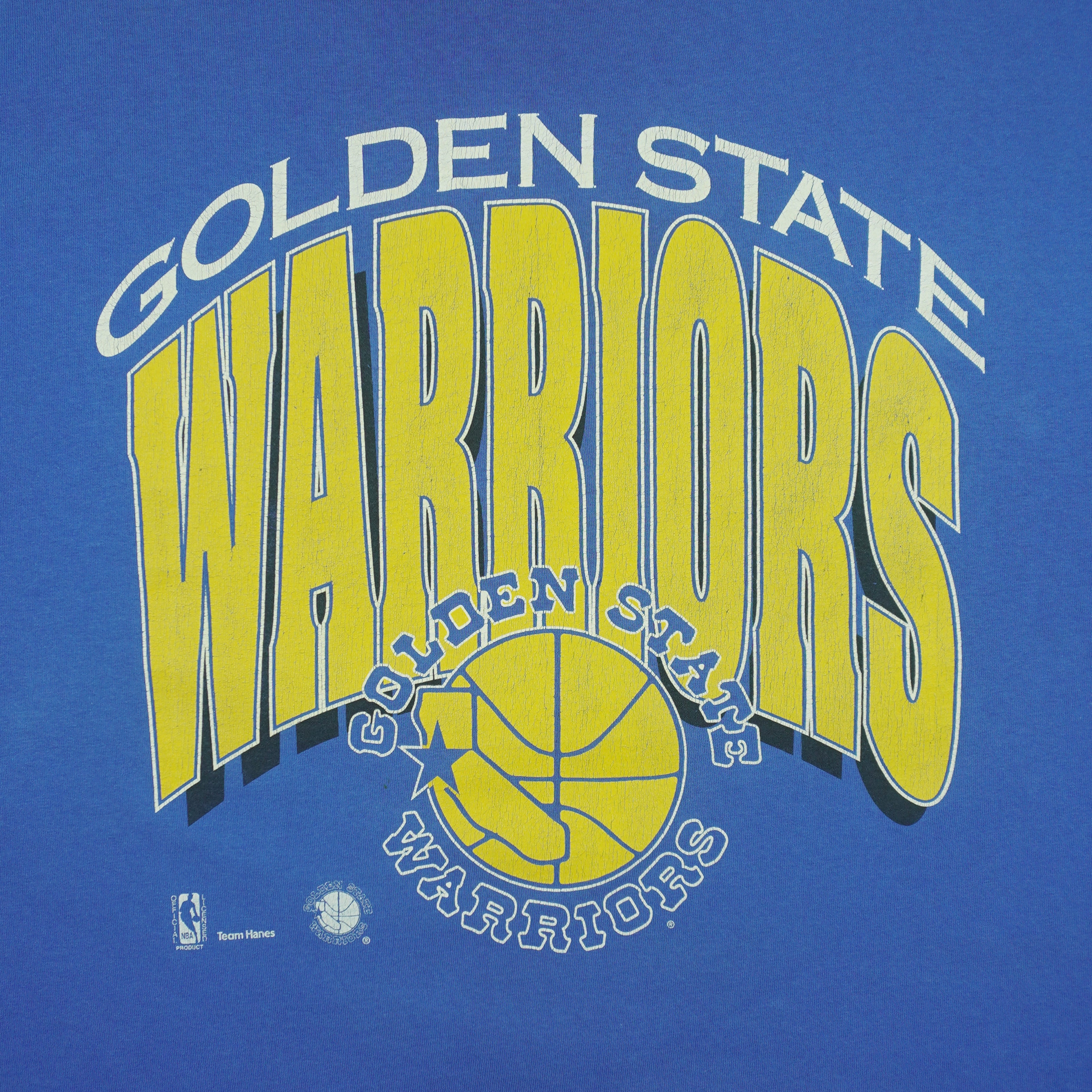 NBA (Hanes) - Golden State Warriors Single Stitch T-Shirt 1990s XX-Large Vintage Retro Basketball