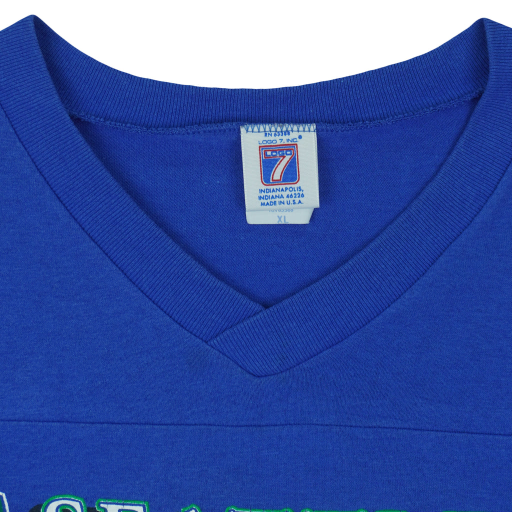 NFL (Logo 7) - Seattle Seahawks Big Logo Football Jersey 1994 X-Large Vintage Retro Football