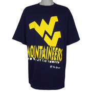 NCAA (The Game) - West Virginia Mountaineers Big Spell-Out T-Shirt 1990s X-Large Vintage Retro