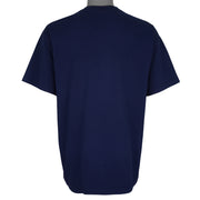 MLB (Nutmeg) - Blue New York Yankees T-Shirt 1990s Large Vintage Retro Baseball