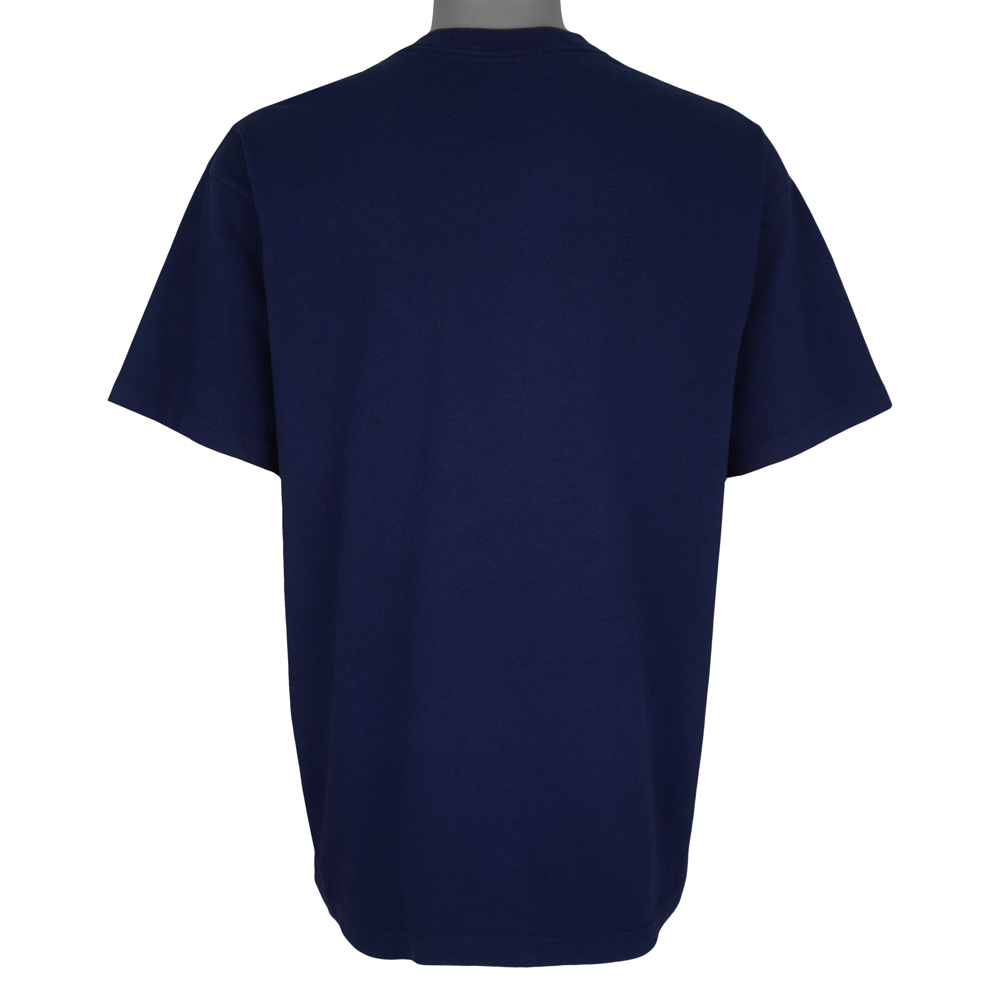 MLB (Nutmeg) - Blue New York Yankees T-Shirt 1990s Large Vintage Retro Baseball