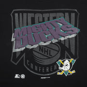 Starter (NHL) - Anaheim Mighty Ducks Western Conference T-Shirt 1994 Large Vintage Retro Hockey