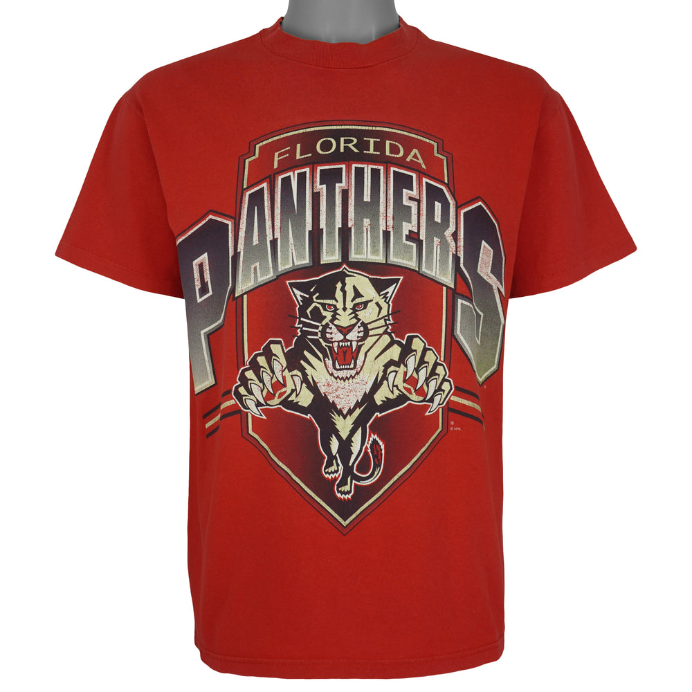 NHL (Hanes) - Florida Panthers Big Logo T-Shirt 1990s Medium Vintage Retro Hockey