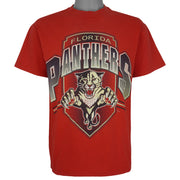 NHL (Hanes) - Florida Panthers Big Logo T-Shirt 1990s Medium Vintage Retro Hockey